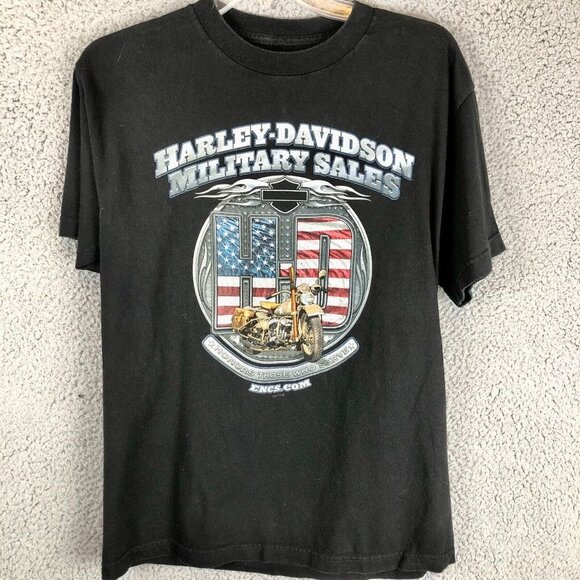 Harley-Davidson Other - Harley-Davidson Military Overseas Tour USA T Shirt Size M Double-Sided Graphic
